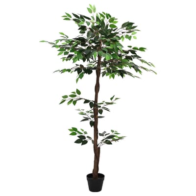 vidaXL Kunst Ficus Plant Groen 85 x 18 x 160 cm Stof en Hout