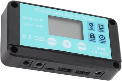 Zonne Laadregelaar - MPPT Controller - Energie Beheren - Precisie Monitoring - 20A - Blauw-Groen