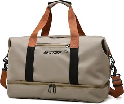 Avoir Avoir®-Weekend/Reistassen-Grote Capaciteit-Beige-Sport Schoudertassen-Hoge Kwaliteit-Waterdicht-20-35L-Oxford doek-46x25x28cm
