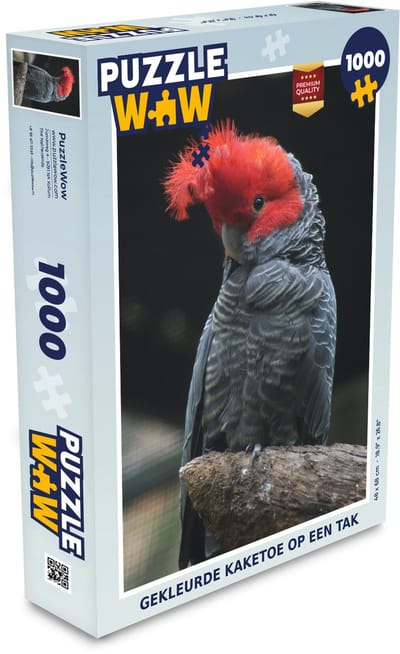 Puzzel Gekleurde kaketoe op een tak - Legpuzzel - Puzzel 1000 stukjes volwassenen