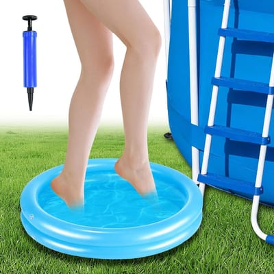 SnelShoppen - Inflatable Foot Bath 60 cm met Pomp, Opblaasbare Voetbad, PVC Zwembad, Vouwbaar en Herbruikbaar, Tuinaccessoires voor Hygiëne, Geschikt