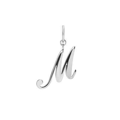 Lucardi Dames Stainless steel bedel letter - Hanger - Staal - Zilverkleurig