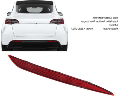 Achterbumper Reflector Licht voor Model Y 2020-2023, Rode Marker Licht Lens Trim, Achterbumper Reflector voor Veiligheid en Zichtbaarheid (Links)