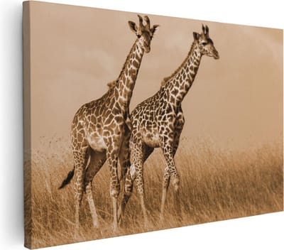 Artaza Canvas Schilderij Dierenschilderij - 30x20 cm - Klein - Wanddecoratie Afrika - Muurdecoratie Jungle - Kamer Accessoires
