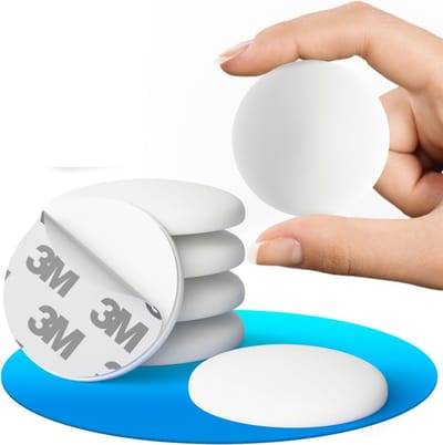 Famanu – Deurstopper - zelfklevend - wit - wandbuffer als perfecte bescherming voor muur en deur - deurbuffer - wandbescherming als deurstopper voor deurklinken - tegen slaande deuren - 12 stuks