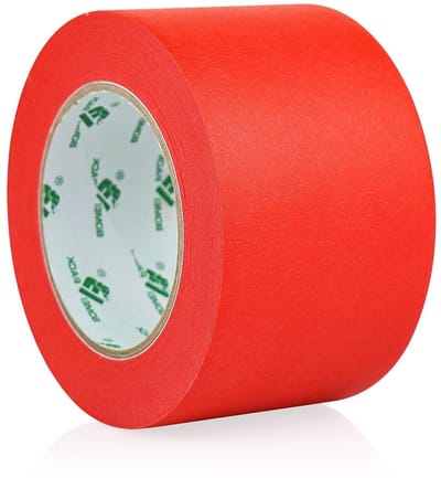 Rode Crepe Tape 75 mm x 50 m voor Schilderwerk, Verfafplakken en Schoon Schilderen, Verwijderbaar zonder Resten
