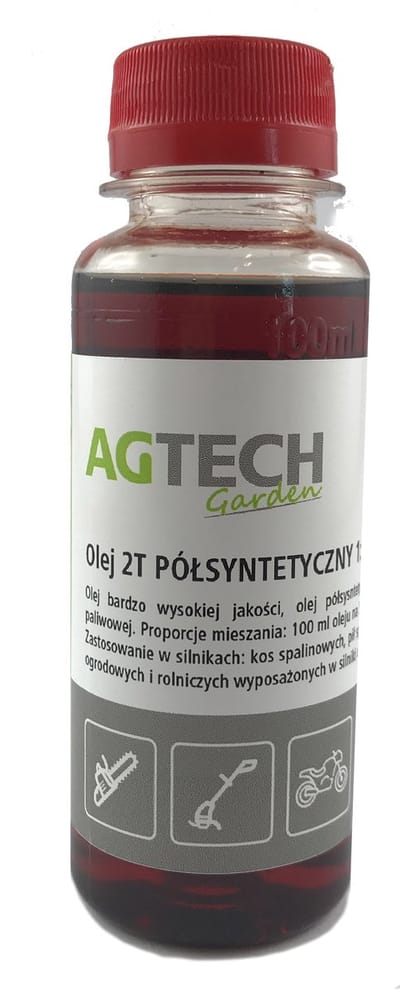 AGTECH Garden Serie - Semisynthetische 2-takt Olie - 24x100ml - Voor Tuinmotoren