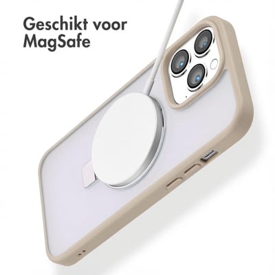 Accezz Hoesje - Geschikt voor Apple iPhone 14 Pro Max - Ring Stand Backcover geschikt voor MagSafe - Grijs