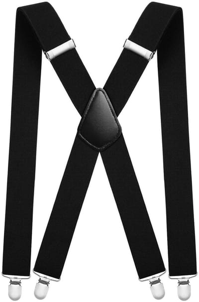EXCITAT Elastische bretels - Herenbretels - 5 cm breed - X-vormig - Verstelbare lengte - Met 360° draaibare antislipgesp - Zwart