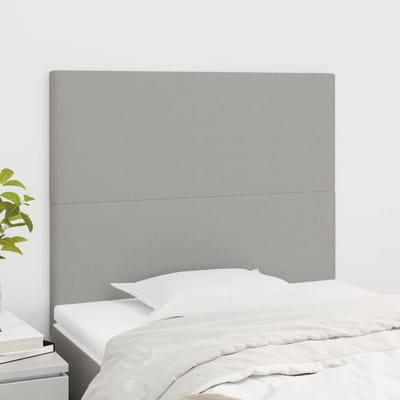 vidaXL - Hoofdbord - lichtgrijs - 90x5x118/128 - cm - stof