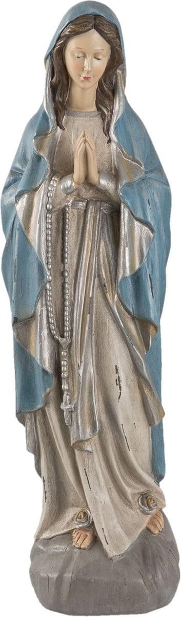 Clayre & Eef Beeld Maria 15x11x50 cm Grijs Polyresin
