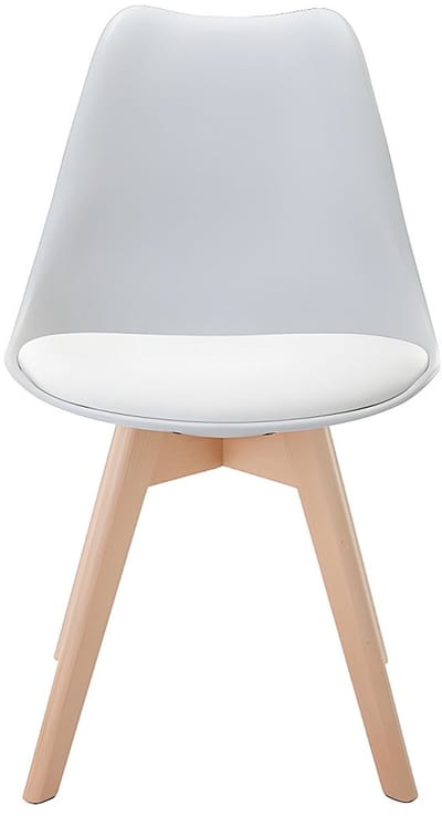 Vente-unique Set van 2 stoelen JODY - Polypropyleen en beuk - Lichtgrijs