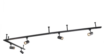 QAZQA iconic jeana - Moderne Spot railsysteem verlichting, railverlichting geschikt voor led - 5 lichts - L 286 cm - Zwart -