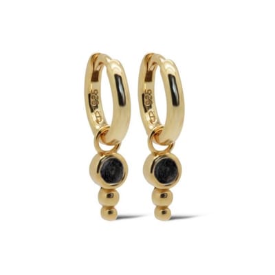 Karma Oorhangers Steen Figaro Black Goudkleurig