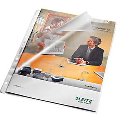 Geperforeerde zakken 4780 LEITZ - A4 -130 micron - opening aan bovenzijde en geperforeerde zijde - 4-gaats perforatie - 100 p.
