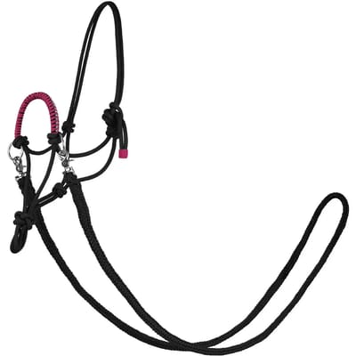 York Zirco touw ponyhalster met zwart en roze detail