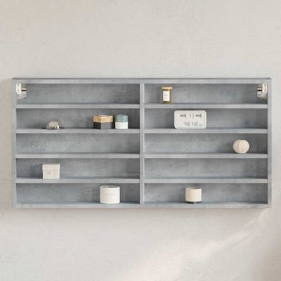 vidaXL - Vitrinekast - 100x8,5x50 - cm - bewerkt - hout - betongrijs