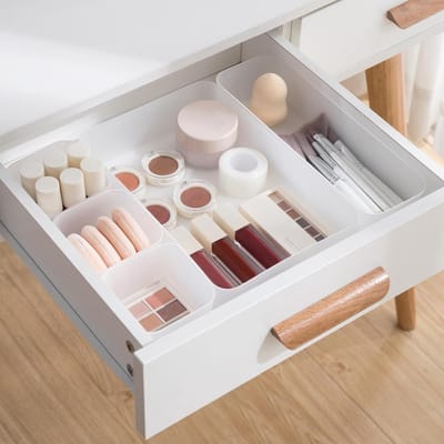 Famanu – Lade-organizer set van 5 stuks, transparant mat kunststof kamer en badkamer