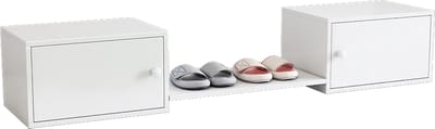 Merax Schoenkast - Multifunctioneel Meubel voor de Hal - Witte Schoenenbank met Opbergruimte - Geschikt voor Onder Bed of bij de Deur - 189x40x34,5 cm