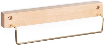 Houten handdoekrek - handdoekstang - 1 stuk - bruin - hout - 30 cm