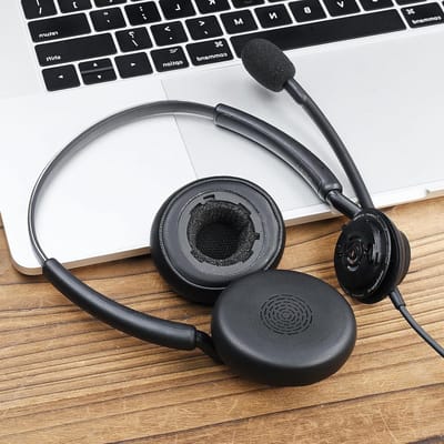 Hoogwaardige Oorkussens en Microfoon Schuimvervanging voor Jabra Engage 40 en 50 II Bedrade Headset - Comfortabele en Duurzame Oorkussens van Echte Leer