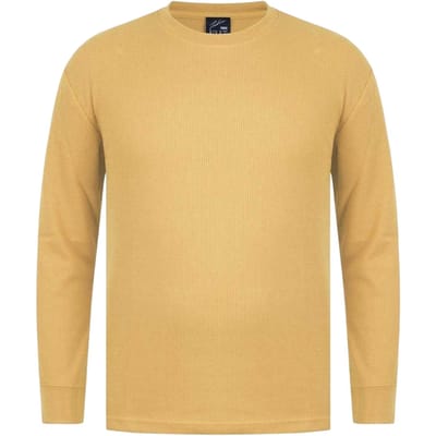 Fabric Heren Wafel T-shirt met lange mouwen (Goud)