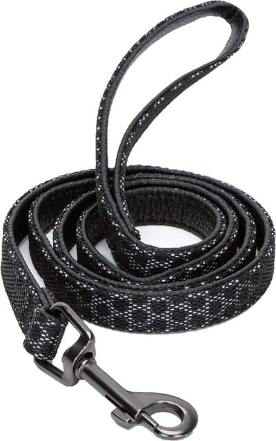 Nobleza Hondenriem Reflecterend - Looplijn Hond - Leiband Hond - Kunstleer - 120 cm - Grijs