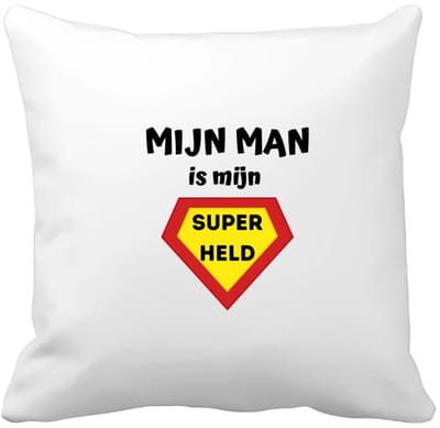 Akyol - mijn man is mijn superheld Kussen hoes - Vriend/vriendin - super man - valentijnsdag - verjaardag - cadeautje voor vriendje - kado - geschenk - 40 bij 40 cm