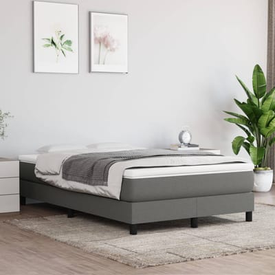 vidaXL - Boxspring - bed - 120x200 - cm - stof - donkergrijs