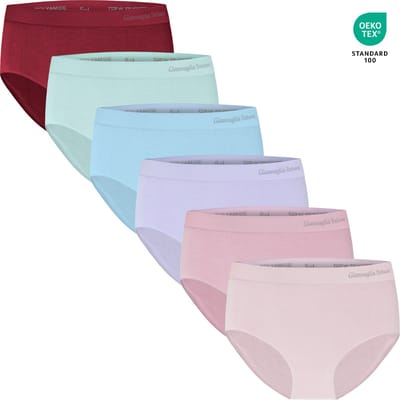 6-pack Naadloze Microfiber Slips voor Dames - Middelhoge Taille - Jeukvrij - Super Elastisch - Pastel - Naadloos Ondergoed - 3011-Mix XL-3XL
