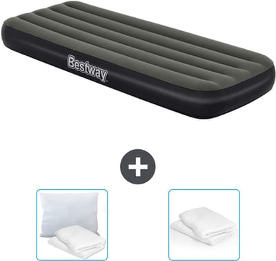 Bestway luchtbed - 1-Persoons - 76 x 185 x 25 cm - Groen - Inclusief Kussen en Kussenbeschermer