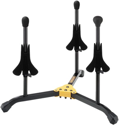 HERCULES HCDS-513BB Meervoudige standaard, 2 trompetten, cornet, 1 bugel, opvouwbaar, tas