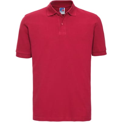 Russell Heren 100% Katoenen Korte Mouw Poloshirt (Klassiek rood)