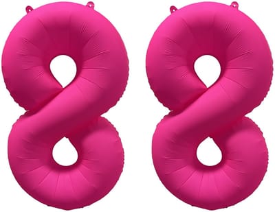 Folieballon 88 jaar - Neon Roze - 86 cm