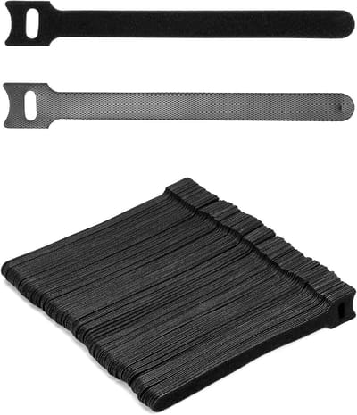 150 Stuks Velcro Kabelbinders 150x12mm Herbruikbare Verstelbare Straps voor Kabelbeheer - Zwart, Organiseer en Beheer Kabels Efficiënt