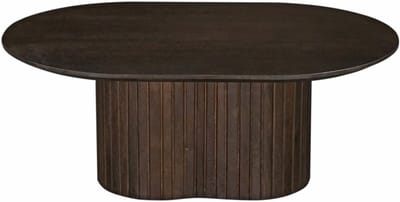 Ovale Salontafel - Eettafel - Woonkamer Meubel - Massief Mangohout - 90cm Breed - Bruin