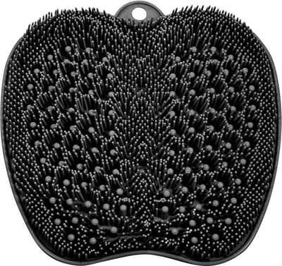 Douche Voet Scrubber - Voeten Reiniger Mat - Douchen en Masseren - Verhoogde Massagepunten - 28x28 cm - Zwart