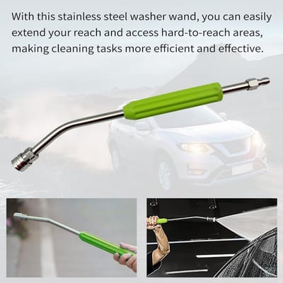 Hogedruk Verlengstuk - Reinigingsstang - Moeilijk Bereikbaar - Zelfborgend Mechanisme - 55 cm - Zilver