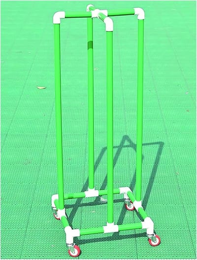 Hoepel Opbergstandaard - Fitness Ringhouder - Sportapparatuur Organiseren - Mobiel met Wielen - Hoogte 85cm - Groen