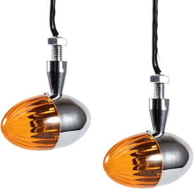 Motorfiets Mini-indicator amberkleurig 12V universeel waterdicht voor Road Bike - Cruiser - Chopper - Bobber - Scooter