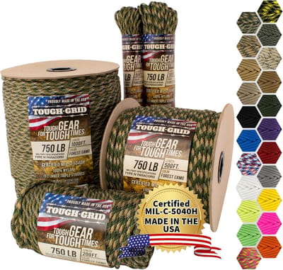 Sterk Paracord Koord - Militaire Kwaliteit Touw - Kamperen En Noodgevallen - Type IV 340kg Nylon - 100 Voet Lengte