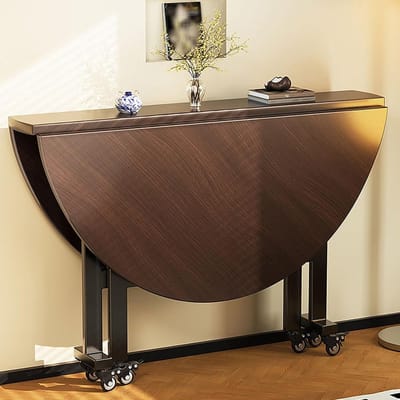 Opvouwbare Eettafel - Uitschuifbare Keukentafel - Ruimtebesparend Wonen - Met 6 Wielen - 140x75cm - Walnoot