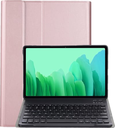 Hoes - Geschikt voor Samsung Galaxy Tab A7 (2020) - Keyboard Book Cover - Toetsenbord Case - Hoesje - Rosé goud