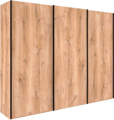 Beter Bed Craft Schuifdeurkast - Kledingkast met 3 Deuren - 300x217x67 cm - Eiken