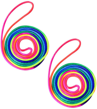TOVBMUP Vingerdraaispel - Regenboogkoord - Regenboogarmband - Flexibel touwspel voor kinderen - 2 stuks