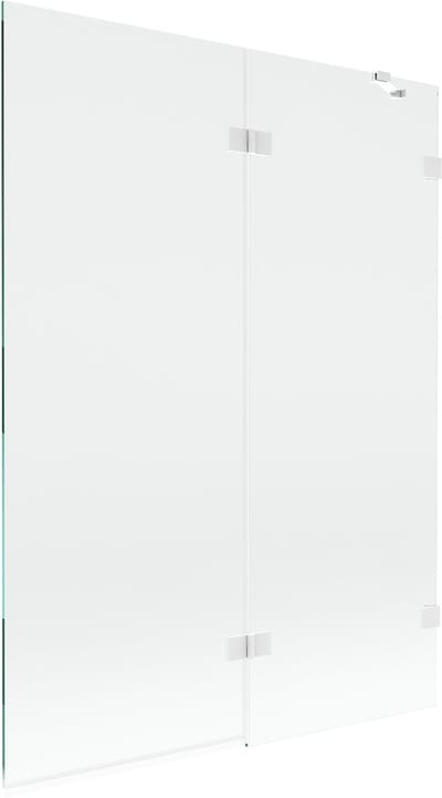 Mexen Lunar badwand 2-delig rechts 130 x 150 , transparant, wit - 897-130-100-20-00-P