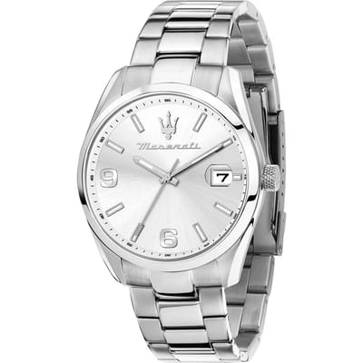 Maserati Attrazione Roestvrij Staal Zilveren Wijzerplaat Quartz R8853151014 Herenhorloge zilver