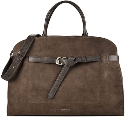 COCCINELLE Leren handtas schoudertas Sabine Suede Bi Handbag Fango / Fango donkergroen