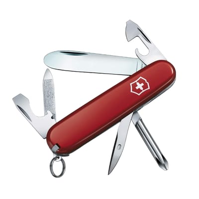 Victorinox Tinker voor Kinderen Mes 0.4603-X3, 13-Functie Afgerond Blad Veiligheidsmes, 84mm, Rood, Roestvrij Staal brown