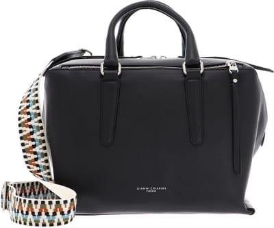 GIANNI CHIARINI Leren Schoudertas Handtas Isabella Shoulder Bag Nero Zwart